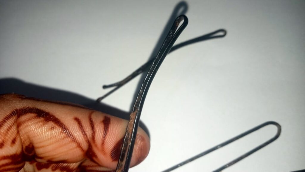 rusty hair pin